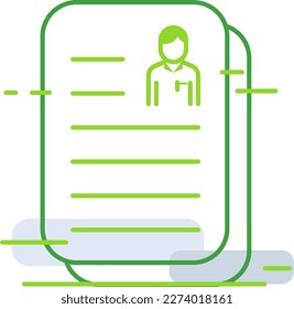 Employee qualification business people icon with green outline style. business, employee, icon, management, job, recruitment, qualification. Vector Illustration