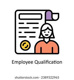 Vector de calificación de empleado Ilustración de diseño de esquema rellenado. Símbolo del archivo EPS 10 de fondo blanco