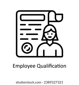 Employee Qualification vector  outline Design illustration. Symbol on White background EPS 10 File