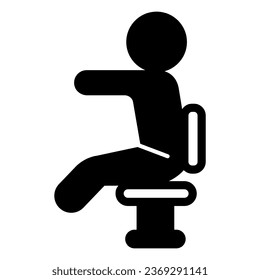 Employee quirks solid icon, officesyndrome concept, employee on chair vector sign on white background, man on chair glyph style for mobile concept and web design. Vector graphics