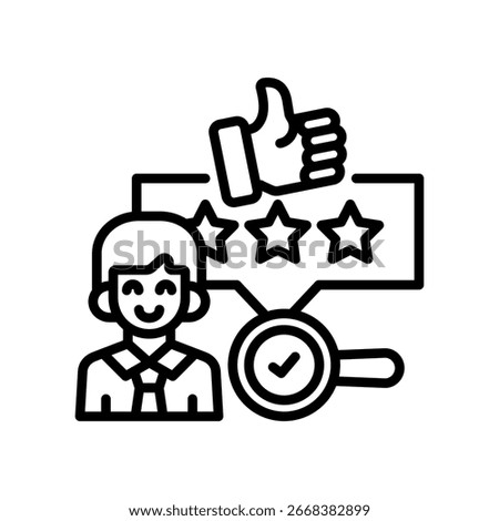 Employee Rating Icon Line Vector Illustration