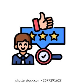 Employee Rating Icon Lineal Color Vector Illustration