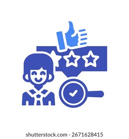 Icono de calificación de empleado Ilustración vectorial mixta