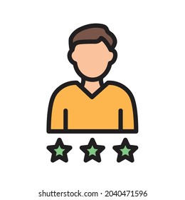 Employee Ratings icon vector image. Can also be used for Physical Fitness. Suitable for mobile apps, web apps and print media.
