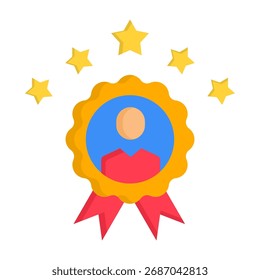 Icono de reconocimiento de empleado Ilustración vectorial de estilo plano