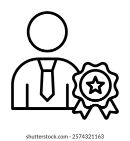 Employee Recognition icon line vector illustration