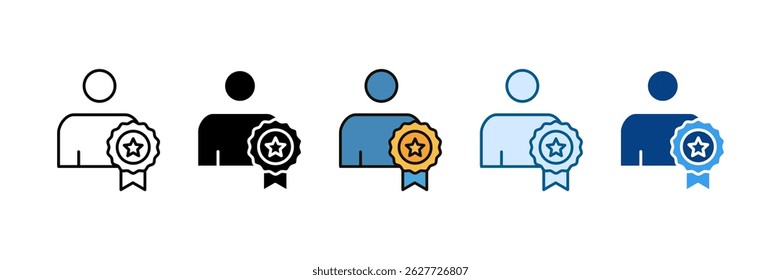 Employee Recognition Icon Set Multiple Style Collection