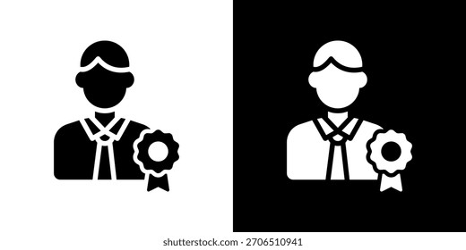 Ilustración vectorial de icono de reconocimiento de empleado. Diseñado Para Una Flexibilidad Creativa En Versiones Claras Y Oscuras.