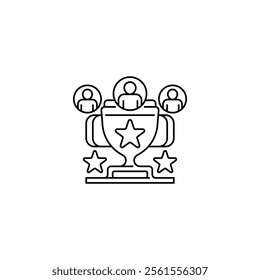 Employee Recognition Line Icon. linear style sign for mobile concept and web design. Outline vector icon.