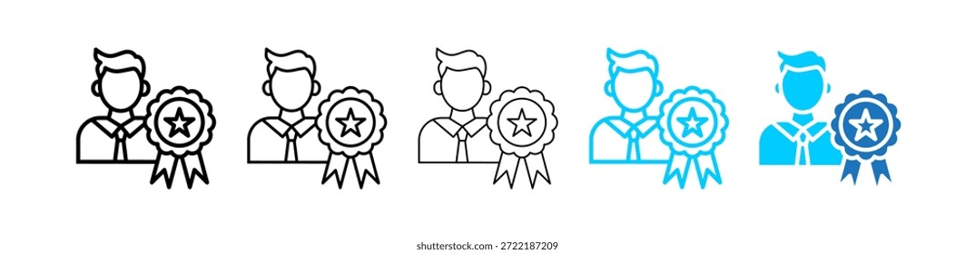 Ilustração do Conjunto de Ícones de Vários Estilos de Reconhecimento de Funcionários