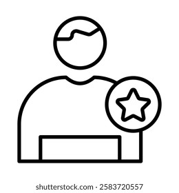 Employee Recognition Vector Line Icon Design