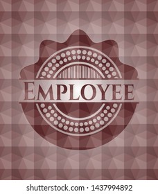 Employee red seamless polygonal badge.