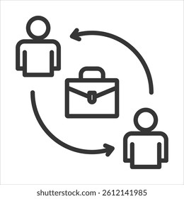 Employee Referral Icon Vector Illustration Outline