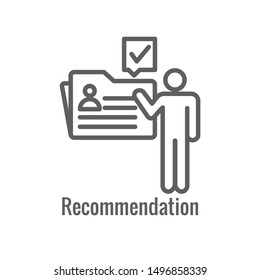 Employee Referral Process Icon With Networking, Recommendation, And Reference