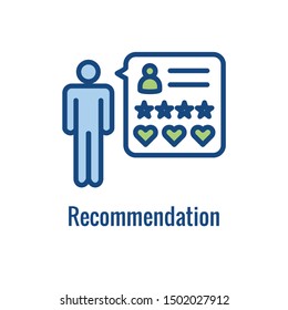 Employee Referral Process Icon With Networking, Recommendation, And Reference