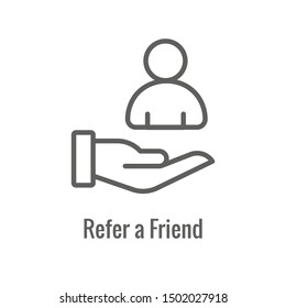 Employee Referral Process Icon With Networking, Recommendation, And Reference