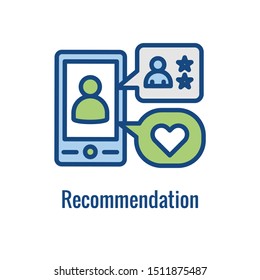 Employee Referral Process Icon With Networking, Recommendation, And Reference