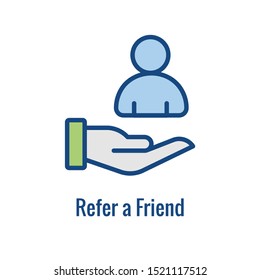 Employee Referral Process Icon With Networking, Recommendation, And Reference