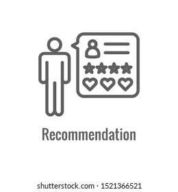 Employee Referral Process Icon With Networking, Recommendation, And Reference