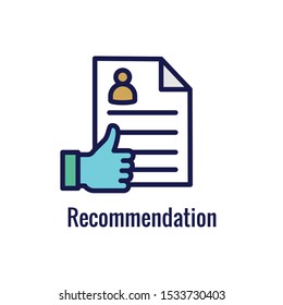 Employee Referral Process Icon With Networking, Recommendation, And Reference