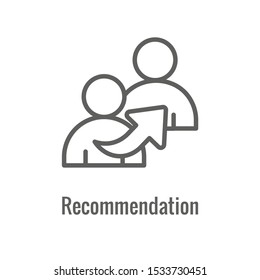Employee Referral Process Icon With Networking, Recommendation, And Reference