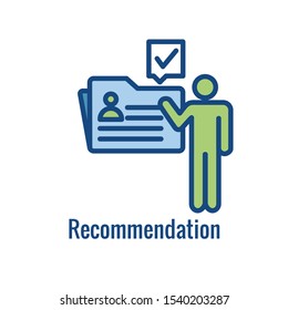Employee Referral Process Icon With Networking, Recommendation, And Reference