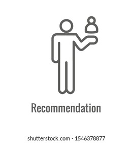 Employee Referral Process Icon With Networking, Recommendation, And Reference
