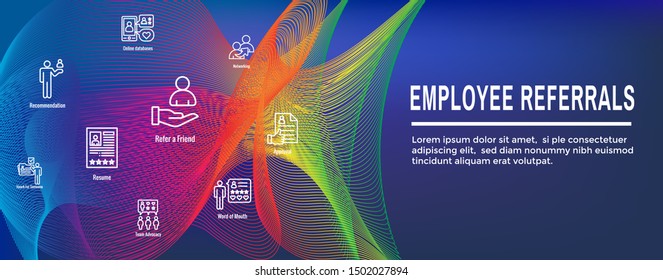 Employee Referrals Icon Set and Web Header Banner
