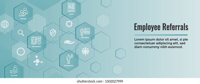 Employee Referrals Icon Set and Web Header Banner