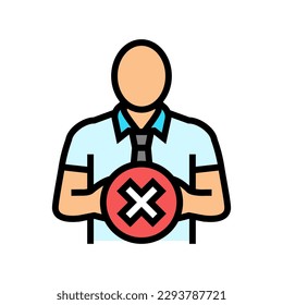 employee reject color icon vector. employee reject sign. isolated symbol illustration