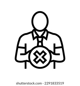 employee reject line icon vector. employee reject sign. isolated contour symbol black illustration