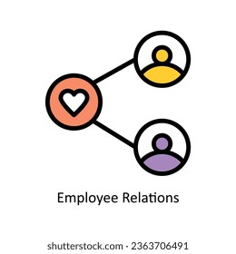 Employee Relations vector Filled outline Icon Design illustration. Human Resources Symbol on White background EPS 10 File 