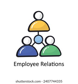 Employee Relations vector filled outline doodle Design illustration. Symbol on White background EPS 10 File 