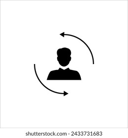 Employee replacement change vector icon.
