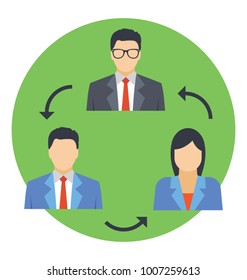 Employee replacement concept, flat icon employee turnover
