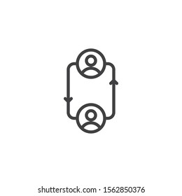 Employee Replacement line icon. linear style sign for mobile concept and web design. Change people outline vector icon. Symbol, logo illustration. Vector graphics