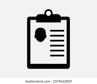 Employee Report Icon User Audit Score Card Survey Resume CV Worker Profile Account Portfolio Black White Line Outline Shape Sign Symbol EPS Vector