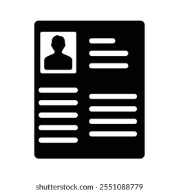 Employee resume Icon, Vector graphics
