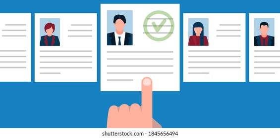 employee resume selection.recruitment banner. selected employee. human resources. Employment, job search, recruitment, recruiting, hr concepts.personnel selection.Job vacancy.concept search employee