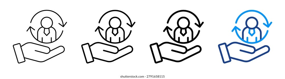 Employee Retention Icon Different Style Outline Collection Set