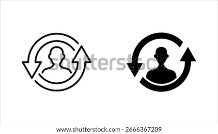 Employee retention icon set, customer, staff, employee editable stroke outline icon, vector illustration on white background