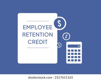 Employee retention tax credit concept illustration. Diverse professionals symbolize workforce retention benefits. Vibrant visuals highlight tax credit value for businesses