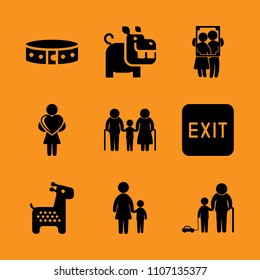 employee, retro, wife and mature icon set. Vector illustration for web and design.
