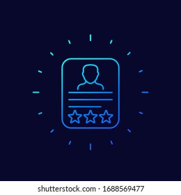 employee review line vector icon