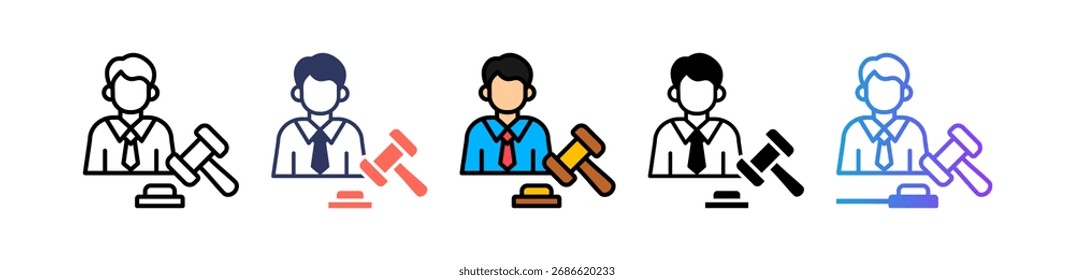 Employee Rights Icon Multiple Vector Illustration