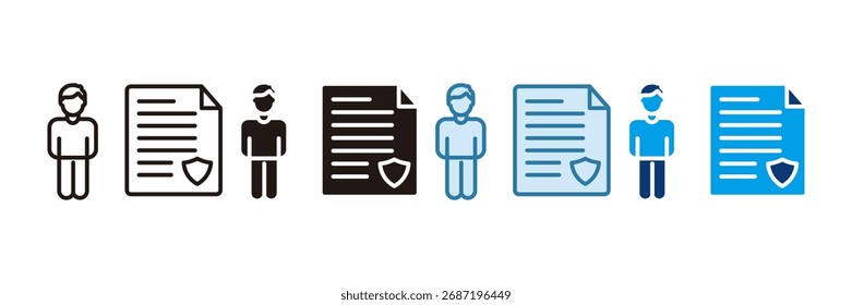 Conjunto de iconos de derechos de empleado Colección de varios estilos