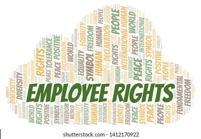 Employee Rights word cloud. Wordcloud made with text only.