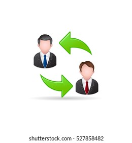 Employee Rotation Icon In Color. Position Human Resources