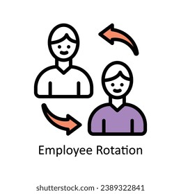 Employee Rotation vector  Filled outline Design illustration. Symbol on White background EPS 10 File