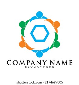 Employee round illustration vector logo